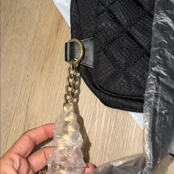 Victoria's Secret fashion show Black Textured Backpack with Gold Chain - Picture 5 of 6